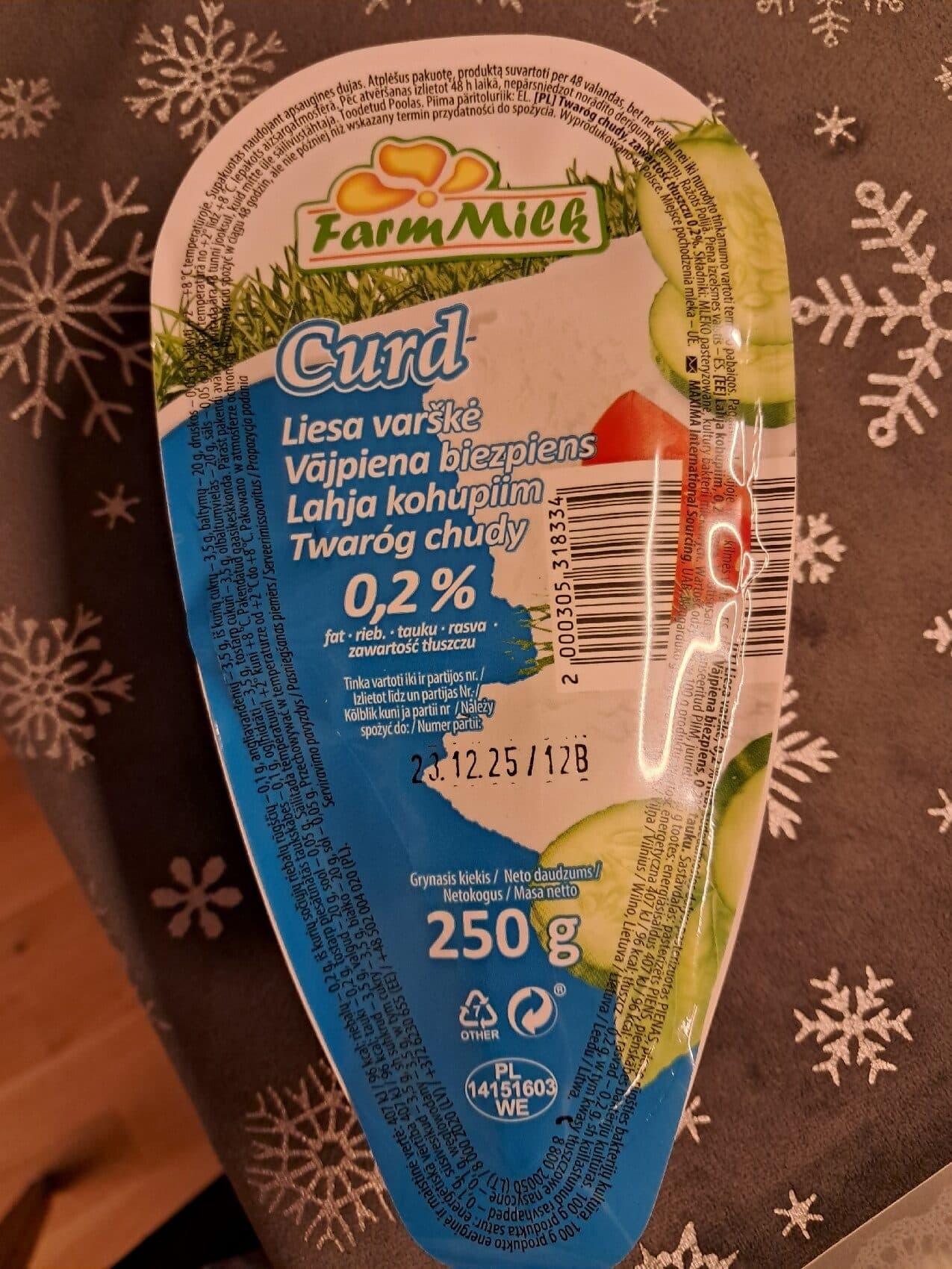 FarmMilk Liesa Varškė 0,2% packshot