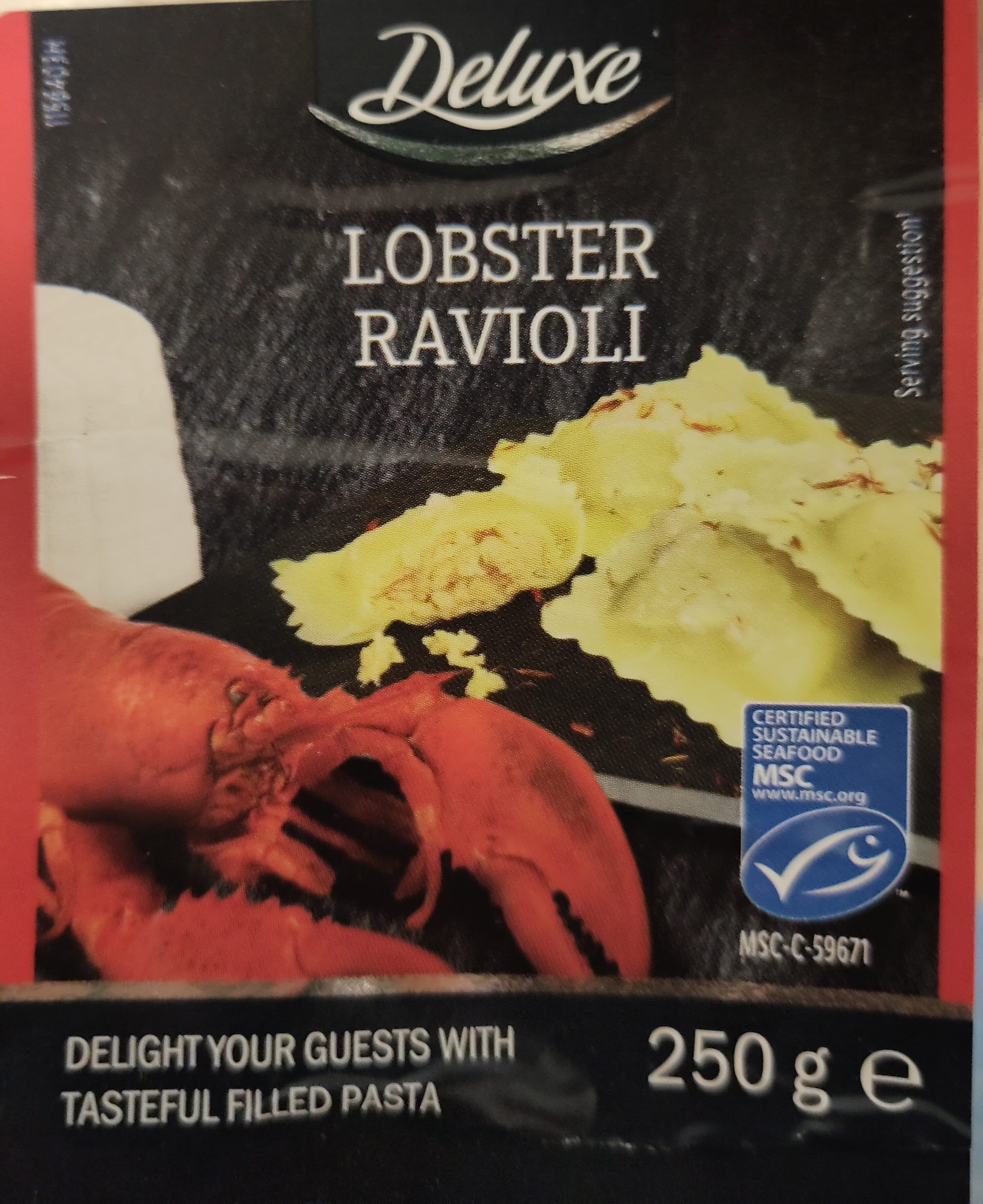 Deluxe Lidl lobster ravioli packshot